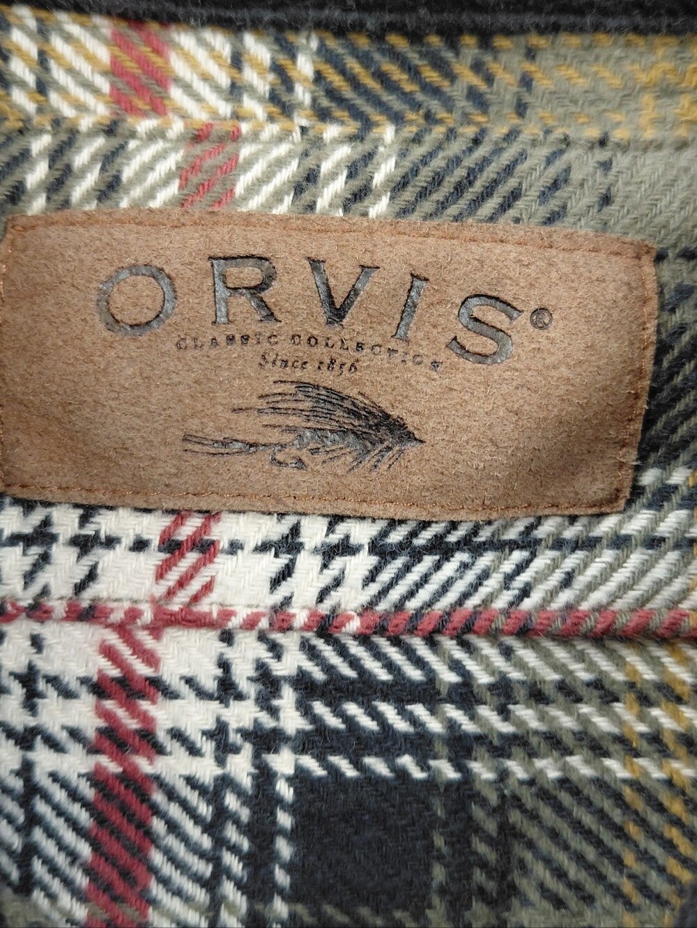Orvis Heavyweight Flannel Shirt Jacket Men's Size Medium Plaid Pockets - Picture 4 of 6